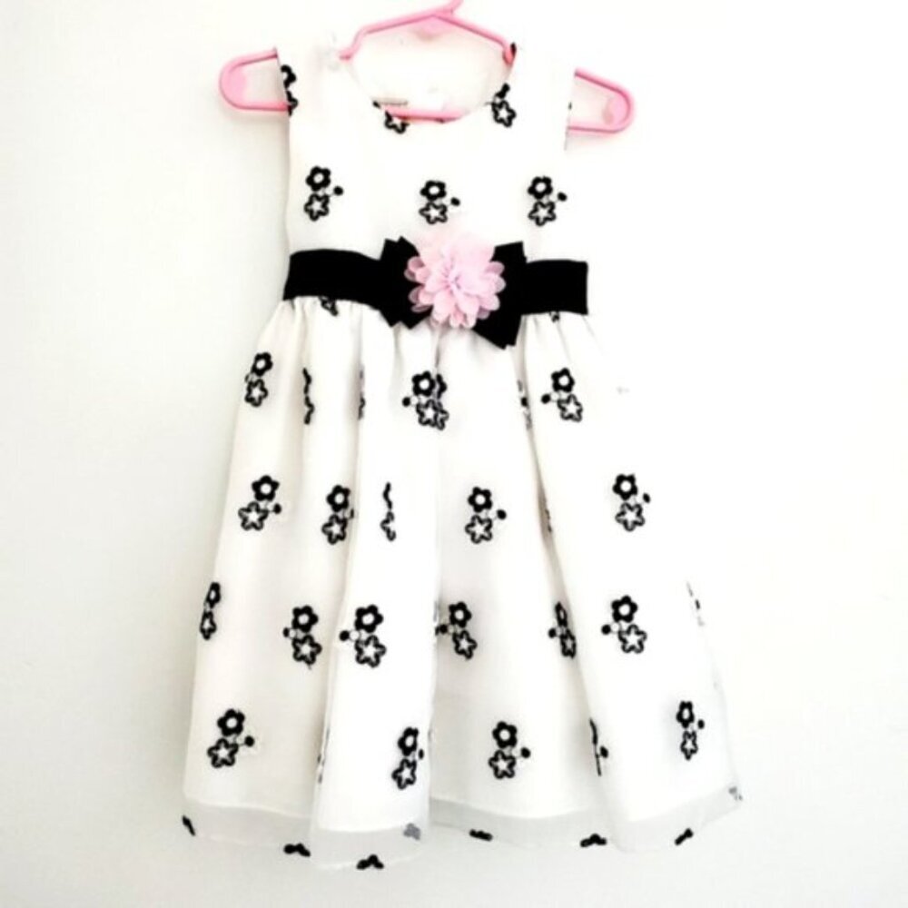Marmellata Girls 3T  Formal/Party/Dress-up White Embroidery Floral Dress